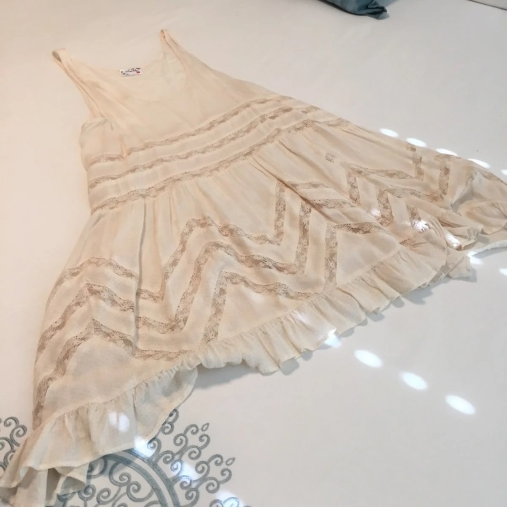 Free People Cream Trapeze Slip Dress Small